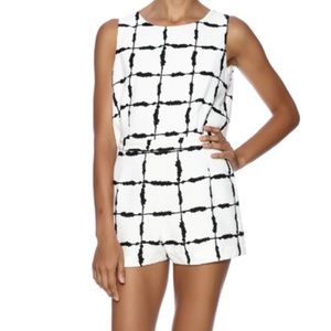 Grid Print Romper